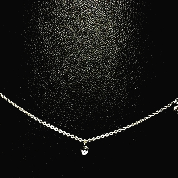 Diamond Necklace 925 Sterling Silver with 6 Diamonds - Picture 4 of 8